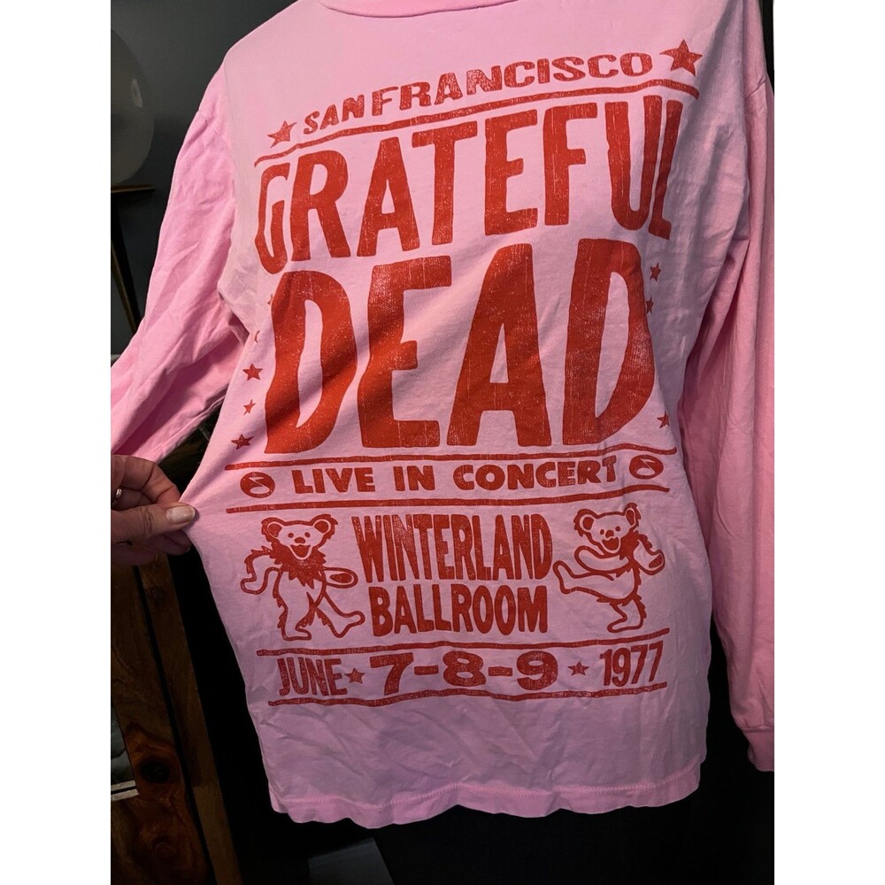 LETLUV by Anthroplogie Grateful Dead 100% cotton S Pink T shirt Graphic Tee $98 - Picture 2 of 6